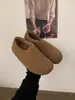 Versión de Piel de Vaca~Zapatos Slip-On Retro de Suela Gruesa para Mujer Estilo Perezoso Birkenstock Otoño e Invierno 2025 Zapatos Individuales Forrados de Lana Zapatos Peludos