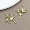 Venta Caliente Transfronteriza KC Oro/Blanco K Estrella de Cuatro Puntas Cruz Colgante DIY Pendientes Hechos a Mano Collar Accesorios de Joyería