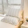 Juego de Falda de Cama Acolchada Estampada 100% Algodón Falda de Cama Engrosada Cubre Cama Funda Nórdica Ropa de Cama Individual Doble Comercio al por Mayor