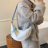 Bolso de Lona a Cuadros para Mujer Gran Capacidad 2025 Nuevo Diseño de Nicho Bolso de Hombro Cruzado Verano Sensación de Alta Gama Bolso Dumpling