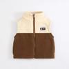 Nuevo Chaleco de Polar para Niños Otoño e Invierno 2025, Bloques de Color, Ropa Exterior Corta de Doble Capa, Chaleco de Bebé Ajustado y Cálido