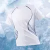 Camiseta de Manga Corta con Empalme Degradado de Seda Helada de Verano 25 Años Nueva para Hombre, Tops Finos Transpirables de Verano, Casual Deportivo