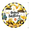 Tema de Vehículos de Ingeniería de Amazon Transfronterizo Traje de Decoración para Fiesta de Cumpleaños de Niños Suministros para Fiesta Taza de Papel Servilleta Bandeja de Papel
