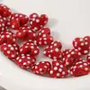 Colección Corazón Cuentas de Vidrio con Forma de Corazón de Lunares Esmaltados con Agujero para Accesorios de Pulsera Hechos a Mano DIY