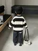 Suéter para Niños Q224 Estilo Otoño Invierno Moda Pulóver de Punto para Niños Nuevo Estilo Top Base de Punto para Niño Pequeño