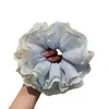 Goma para el pelo de encaje de perlas suave estilo coreano de doble capa para mujer, versátil para coletas y moños de uso diario