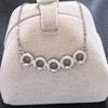 Colgante de collar con engaste de racimo de múltiples gemas, tamaño de piedra redonda 5x5 mm, cinco piedras, rodeado de diamantes, engaste de plata S925