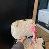 Bolso de Cadena Romboidal Brillante para Mujer 2025 Nuevo Moda Versátil Estilo Chanel Bolso de Hombro Casual Sencillo Bolso Cuadrado Pequeño