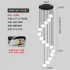 Lustre Moderno Minimalista para Escada Duplex Luz Criativa Luxo Cristal Villa Loft Fio de Pesca Lâmpada de Escada Lustre Longo