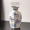 Porcelana Azul y Blanca de Jingdezhen Estilo Chino Retro para Entrada Cerámica de Gama Alta Florero Decoración para Arreglos Florales en Casa Exhibición