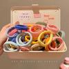 Color Macaron Anillo de Toalla Infantil de Alta Elasticidad Sin Costuras Anillo para el Pelo de Bola de Niñas Cuerda para el Pelo de Niñas Gomas Elásticas para Trenza de Bebé