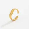 Accesorios de Moda Transfronterizos Europeos y Americanos, Anillo Abierto de Mariposa de Oro de 18 Quilates, Anillo Hueco de Acero Inoxidable de Estrella de Mar para Vacaciones