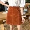Minissaia com Fenda Primavera Outono 2026 Nova Saia de Veludo de Cintura Alta Feminina Verão Saia Evasê Emagrecedora Justa ao Corpo Saia
