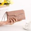 Carteira Nova Transfronteiriça Feminina Longa Estampada Pu Fivela com Zíper Bolsa de Mão Multifuncional Grande Capacidade Venda por Atacado