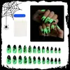 Halloween Brillo en la Oscuridad Noche Esqueleto Ropa Europea y Americana Uñas Portátiles Transfronterizas Manicura Uñas Portátiles Venta al por Mayor Pressonnails