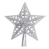 2026 Novo Ponta de Árvore de Natal Estrela de Cinco Pontas Transfronteiriça, Estrela de Cinco Pontas Oca Banhada a Ouro, Decoração de Ponta de Árvore de Natal