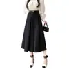 Falda de traje de mujer de cintura alta para principios de otoño, elegante falda midi de línea A con caída de cintura alta para ir al trabajo, moda femenina transfronteriza