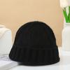 Gorro de punto rizado de estilo coreano, de moda para otoño e invierno, gorro de melón a rayas de color sólido simple, gorro de lana de estudiante de aspecto elegante, venta al por mayor