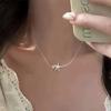 Collar Sencillo de Perlas y Estrella de Mar Femenino Nicho Diseño Único Moda Cadena para Clavícula Lujo Ligero Elegante Exquisito Accesorios de Estrella