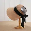 Sombrero de Sol de Estilo Coreano con Ala Ancha, Media Parte Superior, Protección Solar para Mujer, Sombrero de Sol para Exteriores de Verano, Protección UV, Sombrero de Sol Estilo Vacaciones