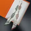 Pañuelo de Seda Sarga Estilo Francés para Mujer, Largo y Estrecho, Diadema Moda Coreana Estilo Ins, Decoración para Bolso, Pañuelo Diagonal, Transfronterizo