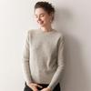 Suéter de Cachemira Grueso de Doble Hilo para Mujer Cuello Redondo Ropa Interior Otoño e Invierno Nuevo Jersey de Punto de Manga Larga Estilo Casual Diario