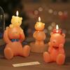 Molde de pegamento de oso tridimensional, bricolaje, decoración de escritorio, decoración de sala de estar, oso, vela de aromaterapia, molde de silicona de yeso
