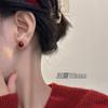Xigu E1791 corpo inteiro S999 prata feijão vermelho brincos de contas vermelhas redondo outono e inverno retro elegante vermelho brincos de ano novo