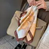Pañuelo de seda pequeño con estampado de verano y otoño para mujer, pequeño, largo, de alta gama, estilo francés, cuadrado, para atar y atar.