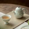 Tetera de Cerámica con Rosa Pintada a Mano Bajo Esmalte, Tetera para Preparar Té con Filtro, Tetera Individual de Porcelana Blanca, Tetera Pequeña Estilo Song sin Escaldaduras