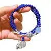 Pulseira de Prata Esterlina 925 com Design de Lápis-lazúli Natural de Alta Qualidade e Pedra da Lua, Pulseira com Múltiplos Círculos