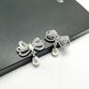 Nuevo colgante de aleación con incrustaciones de diamantes de imitación y perlas, lazo, joyería hecha a mano, horquilla para el cabello, accesorios para el cabello, material, accesorios al por mayor