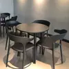 Juego de Plástico para Reuniones de Ocio al Aire Libre con Mesa Redonda Pequeña y Sillas para Balcón, Popular en Cafeterías de Té de Leche de Moda, Mesa de Comedor Simple para Uso al Aire Libre