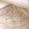 Pulsera de Acero Inoxidable con Corazón Chapado en Oro de 18 Quilates, Moda Transfronteriza Simple Aogu para Mujer, Joyería de Mano Versátil de Nicho, Sin Desvanecimiento, Nuevo