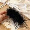 Pinza Negra de Satín con Lazo para Cola de Caballo, Pinza para Volumen del Cabello con Etiqueta Dorada de Lujo Ligero, Pinza para el Cabello de Viajero de Alta Gama y Exquisita