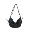 Bolsa de Hombro de Mezclilla Lavada Estilo Retro Japonés Coreano Verano 2026 Bolso Cruzado Grande Simple tipo Dumpling Perezoso