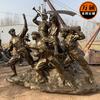 Escultura de figura del Ejército Rojo de cobre de imitación FRP en stock de fábrica, Base Revolucionaria del Área Escénica, Octava Ruta, Grupo de Guerreros del Ejército, decoración tallada