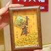 El oro puro 999 trae riqueza y prosperidad, adorno de marco de fotos dorado para la sala de estar, atrae riqueza y tesoros, una pieza decorativa para el área financiera, un regalo de vacaciones