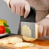 Faca Ondulada Aço Inoxidável Serrilhada Cortador de Batata Faca Onda Cozinha Doméstico Fatiador de Legumes Cortador de Tiras Elegante