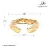 Anillo Transfronterizo Nuevo de Plata de Ley S925 Lujo Accesible Nicho Anillo de Gama Alta Textura Personalizada Anillo de Cola Abierta Asimétrica