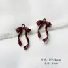 Estilo Ins para Niña Serie Única y Versátil Borgoña Profundo Colgante de Lazo Accesorios para Pendientes y Collares DIY