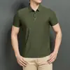 Camisa polo de seda de hielo sin costuras para trabajo con estampado de logotipo, camiseta de manga corta fina de verano, ropa de trabajo para equipo corporativo para hombres