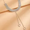 Colar de Diamante com Pingente Semi-Circular Fashion Coração Nova Moda Strass Conjunto Direto do Fabricante