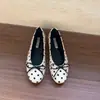 Zapatos de Salón Individuales Retro de Lunares con Boca Baja para Mujer con Lazo Zapatos Planos Mary Jane Ballet Zapatos Slip-On para Todas las Estaciones