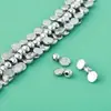 Accesorios DIY de Plata Tailandesa Hechos a Mano Plata S925 Cuentas Sueltas de Plata Cuentas Espaciadoras Dobles Redondas Materiales para Pulseras y Collares Accesorios de Plata Pura