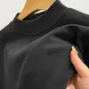 Camiseta interior térmica de forro polar para hombre con cuello semialto, nueva camiseta de manga larga estampada cálida para otoño e invierno, prenda superior para hombre, sudadera