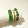 El más vendido en Europa y América, pulsera de resina degradada, pulsera de cuentas metálicas en capas, juego de tres piezas con accesorios de diseño único