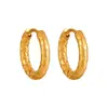 Pendientes de Acero de Titanio Acolchados Estilo Europeo y Americano Transfronterizos, de Moda y Versátiles, Pendientes Dorados de Alto Grado Chapados en Oro