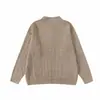 Suéter de Punto Trenzado Henley de Color Sólido Mezcla de Lana Retro Americano Nuevo Otoño 2026 Vintage Yidao