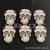 Botones de Madera Calavera Blanca DIY Impresión a Color Calavera de Madera Piezas de Madera Decorativas de Halloween 50/Paquete